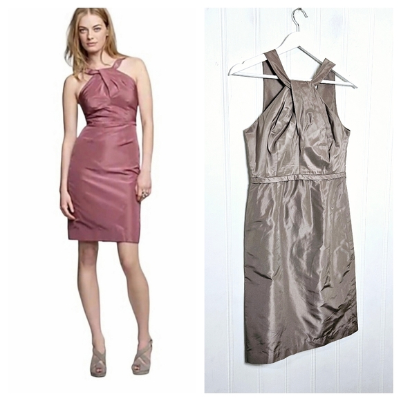 J. Crew 100% Silk Dress Womens Size 4 Gracie Fawn Halter Taffeta Formal - Picture 1 of 14
